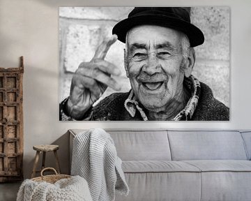 Old man in Barcos by Monique Tekstra-van Lochem