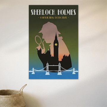 Sherlock Holmes - Vintage-Poster mit London