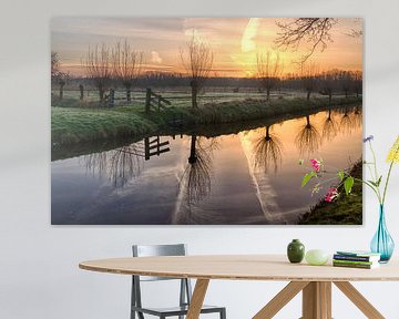 Landschap bij zonsopkomst van Carla Schenk