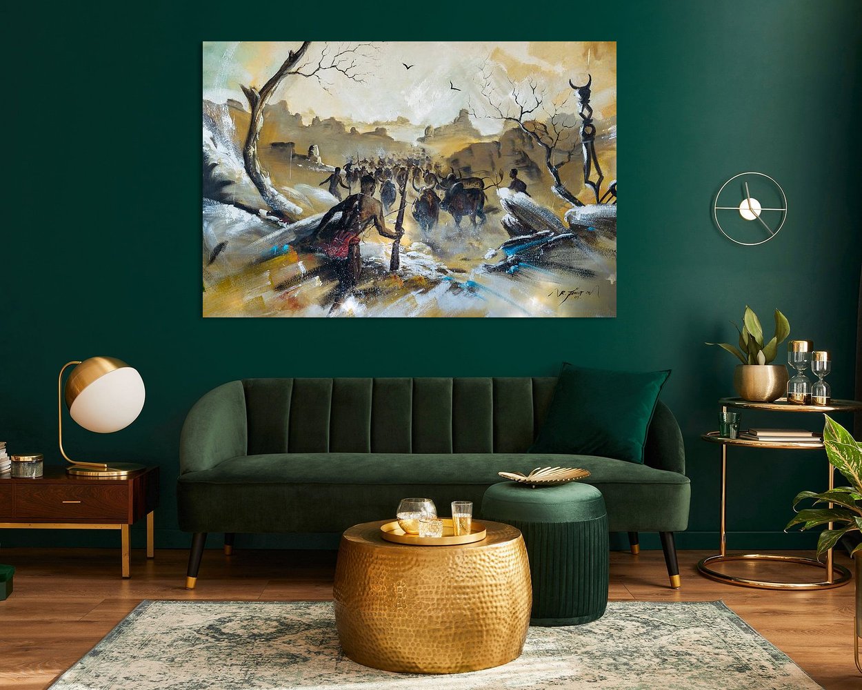 Voorbeeld van het werk in een kamer