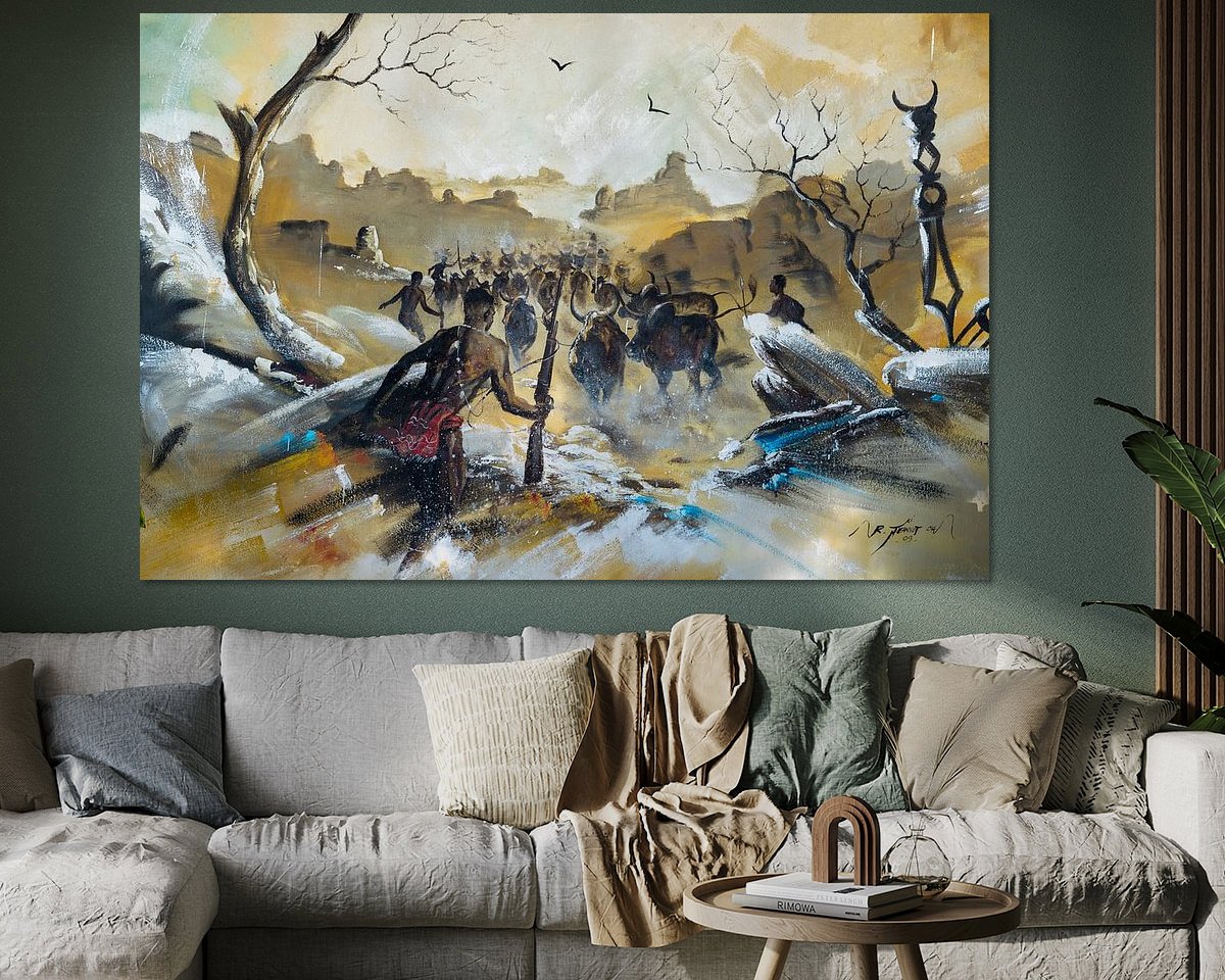 Voorbeeld van het werk in een kamer