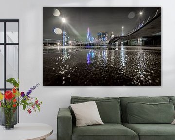 Rotterdam - Erasmusbrug - Lijnen - Reflectie van Fotografie Ploeg