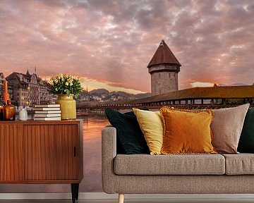 Chapel bridge in Lucerne by Romy Oomen