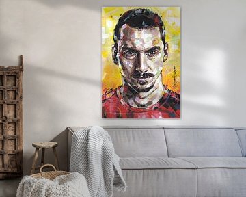Zlatan Ibrahimovic schilderij van Jos Hoppenbrouwers