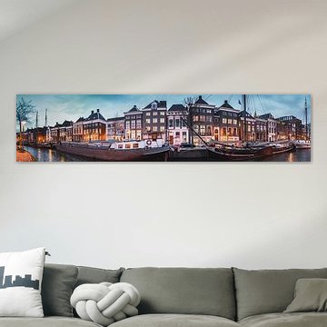 Panorama Hoge der A, Schiffe, Lager, Kanalhäuser, Groningen