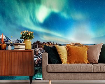 Northern lights over the island of Senja, Norway by Sascha Kilmer