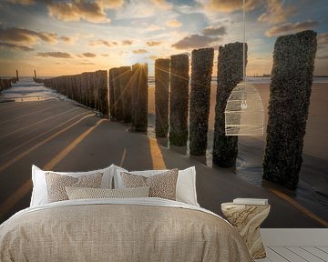 Sunset on the beach of Zoutelande (1 of 3) by Edwin Mooijaart