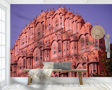 Detail van het Hawa Mahal  paleis jaipur van Karel Ham