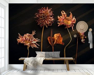 Still life of dried flowers by Karel Ham