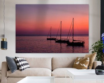 Sunset Sailboats by Marly Tijhaar