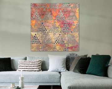 TRIANGLES DOTS LEAVES PATTERN-2 van Pia Schneider