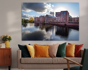 Pakhuizen in Hanzestad Deventer aan het water met reflectie van VOSbeeld fotografie