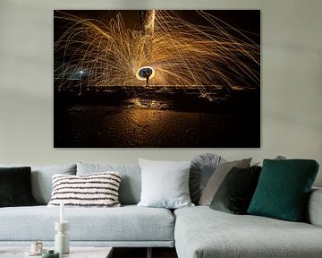 Spektakuläre Lichtmalereiarbeiten mit brennender Stahlwolle von Fotografiecor .nl
