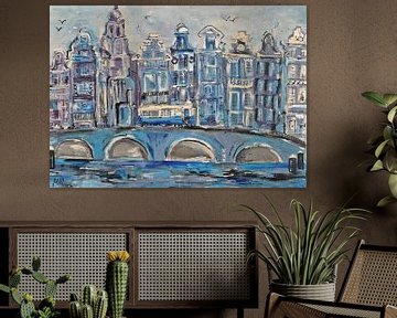 Amsterdam cityscape by Kunstenares Mir Mirthe Kolkman van der Klip