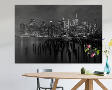 New York City Skyline in zwart-wit - september 2019 van Tux Photography