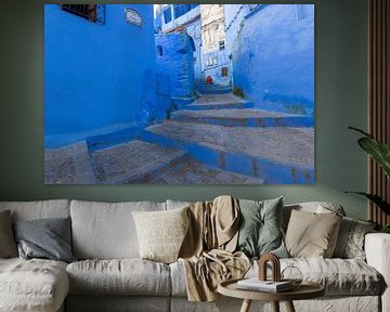 Traditional Moroccan architectural details in Chefchaouen Morocco, Africa.