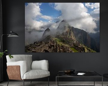 Panorama von Machu Picchu oder Machu Pikchu in Peru.