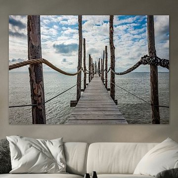 Houten steiger op de Waddeneilanden