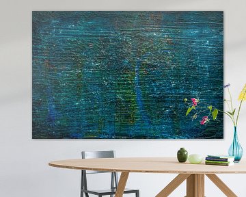 Het Bos, blauw, abstract van Sander Veen