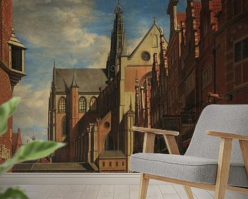 Het marktplein en de Grote Kerk van Saint-Bavo in Haarlem, Gerrit Adriaensz Berckheyde.