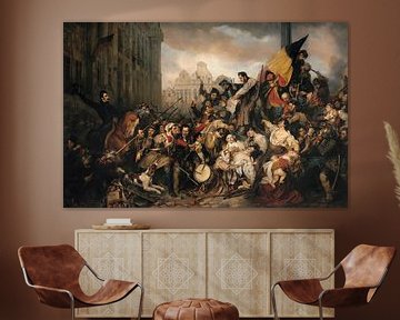 Episode der Septembertage 1830, auf dem Grand Place von Brüssel, Gustave Wappers