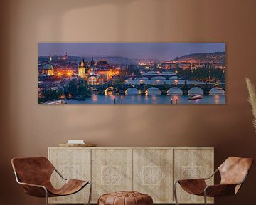 Panorama uitzicht over Praag van Henk Meijer Photography