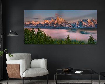 Zonsopkomst Snake River Overlook, Grand Teton N.P, Wyoming van Henk Meijer Photography