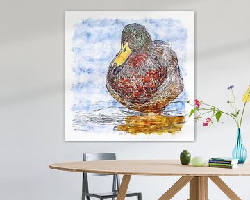 Canard mâle (aquarelle) sur Art by Jeronimo