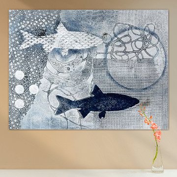 Deux poissons en gris-bleu