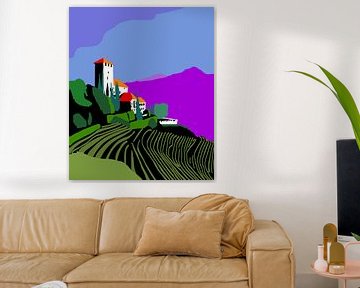 Chateau in Tirol met wijngaard van Lida Bruinen