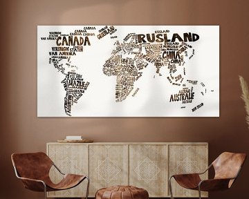 Typographie de la carte du monde sur Stef van Campen