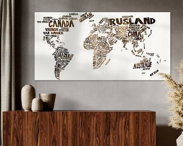 Wereldkaart typography van Stef van Campen
