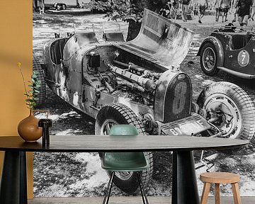 Bugatti Type 35 vintage racing car in black and white by Sjoerd van der Wal Photography