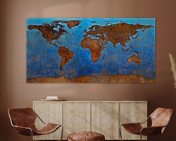 Wereldkaart roest van Frans Blok