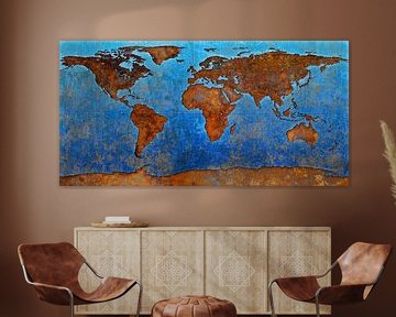Wereldkaart roest van Frans Blok - foto's, kunst en andere wanddecoratie