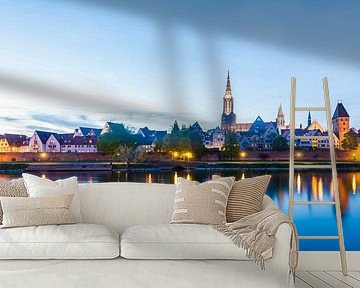 Skyline of Ulm on the Danube in the evening by Werner Dieterich