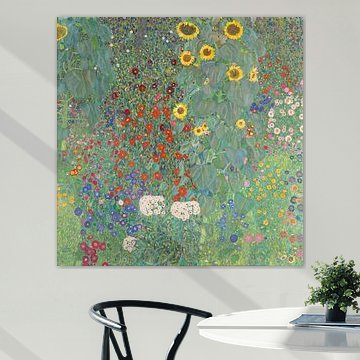 Jardin de la ferme avec tournesols, Gustav Klimt