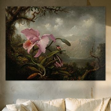 Orchidee en kolibrie, Martin Johnson Heade...