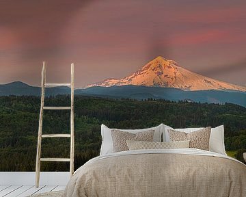 Panorama zonsopkomst Mount Hood, Oregon van Henk Meijer Photography