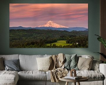 Zonsopkomst Mount Hood, Oregon van Henk Meijer Photography