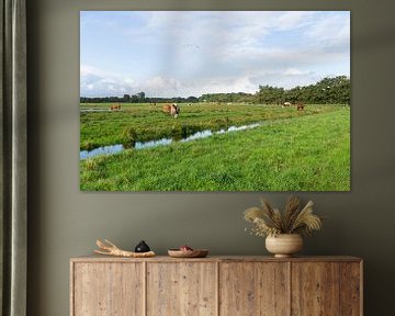 Nederlands landschap met koeien van Madelief Dekker