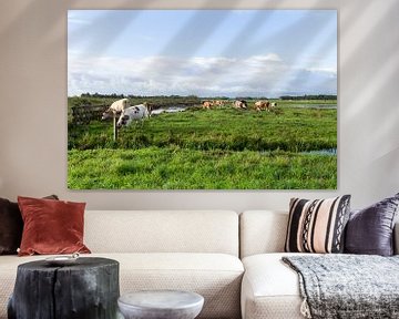 Nederlands landschap met koeien van Madelief Dekker