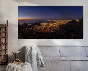 Panorama of Cape Town at night by Dennis Eckert