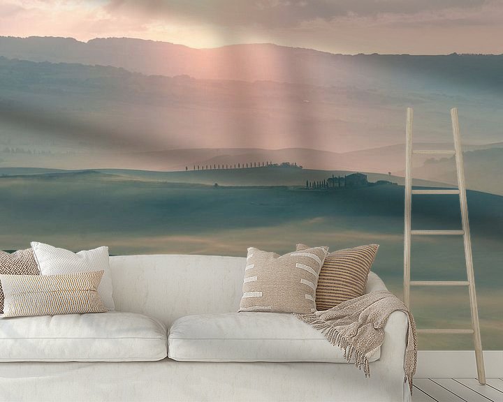 Sfeerimpressie behang: Toscaans landschap van Kimberley Jekel