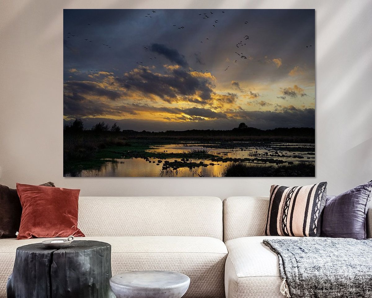 Voorbeeld van het werk in een kamer