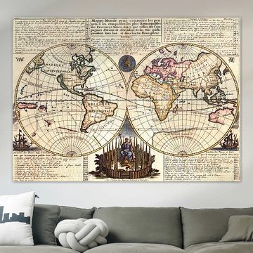 Vintage Wereldkaart anno 1728