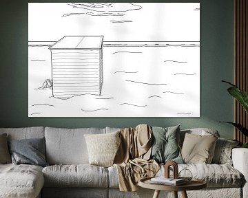 Beach cabin with hidden reader by Drawn by Johan
