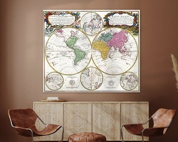 Belle carte du monde rétro sur Emma Kersbergen