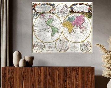 Prachtige retro wereldkaart