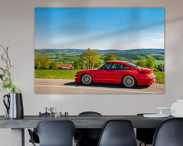 Porsche 911 Turbo in een landelijk landschap van Sjoerd van der Wal Fotografie